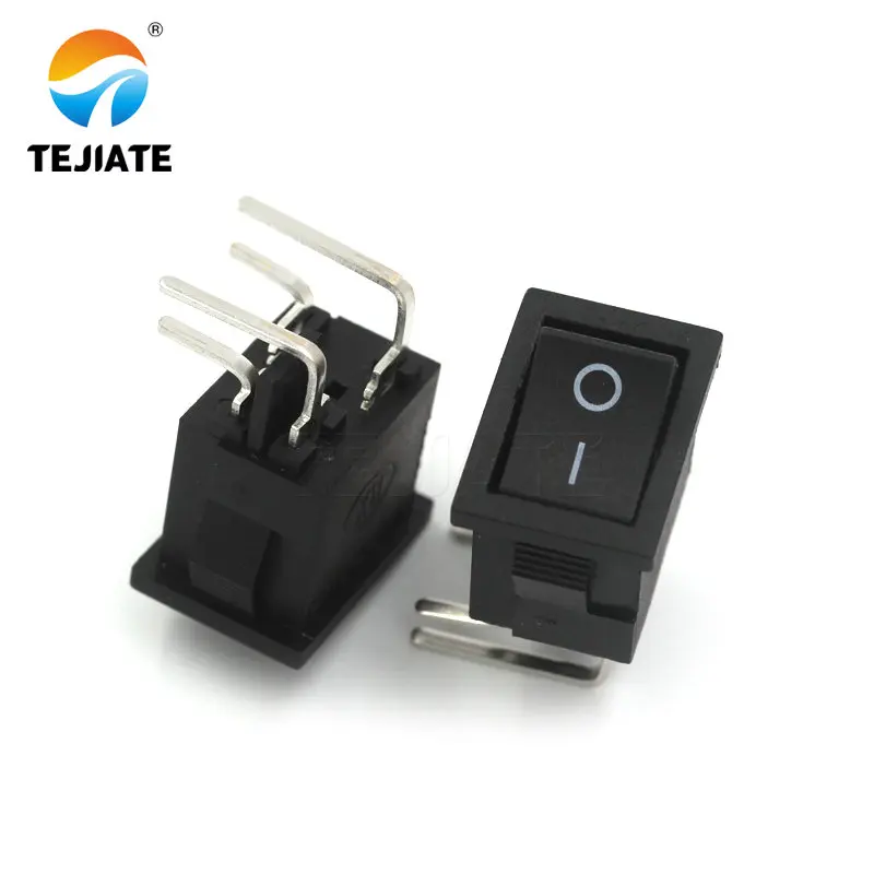 10PCS Tipo di Barca Interruttore KCD1-1 Distributore di Acqua a Forma di Nave Rocker Pulsante di Alimentazione Toggle Microinterruttore 4 Piedi 2Gear