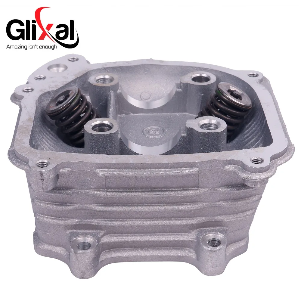 Glixal GY6 125cc Chinese Scooter Engine 52.4mm EGR Cylinder Head Assy with Valves for 4T 152QMI ATV Go Kart Buggy Moped Quad