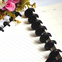 Disco de encuadernación de plástico, hebilla de anillo de plástico negro, botón de agujero De Seta, hoja suelta, cuaderno redondo, 12 piezas, 18/24/28/32/38mm