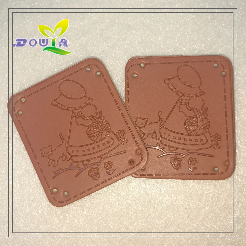 Natural Life Style Handmade Leather Patches For Handbags Leather Craft Supplies Gift Handwork Leather Labels For Clothes Tags