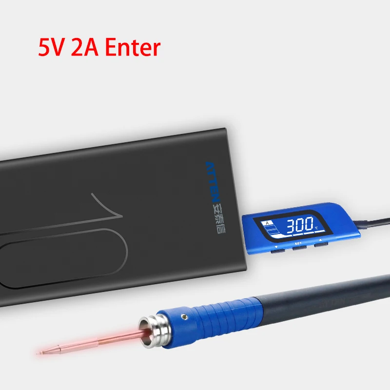 USB صغير سبيكة لحام كهربائي تلميح 5 فولت 2A درجة الحرارة قابل للتعديل المحمولة الرقمية 10 واط محطة لحام الدقة شاشة OLED