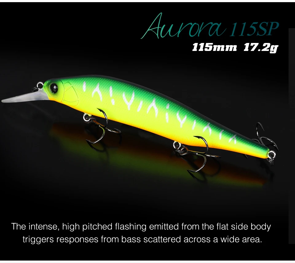 Tsurinoya aurora 115sp suspendierende Elritze Jerkbait Angel köder 115mm 17,2g lange Casting Plug Hecht Bass Spiel Kunststoffe harte Köder – Detail 11