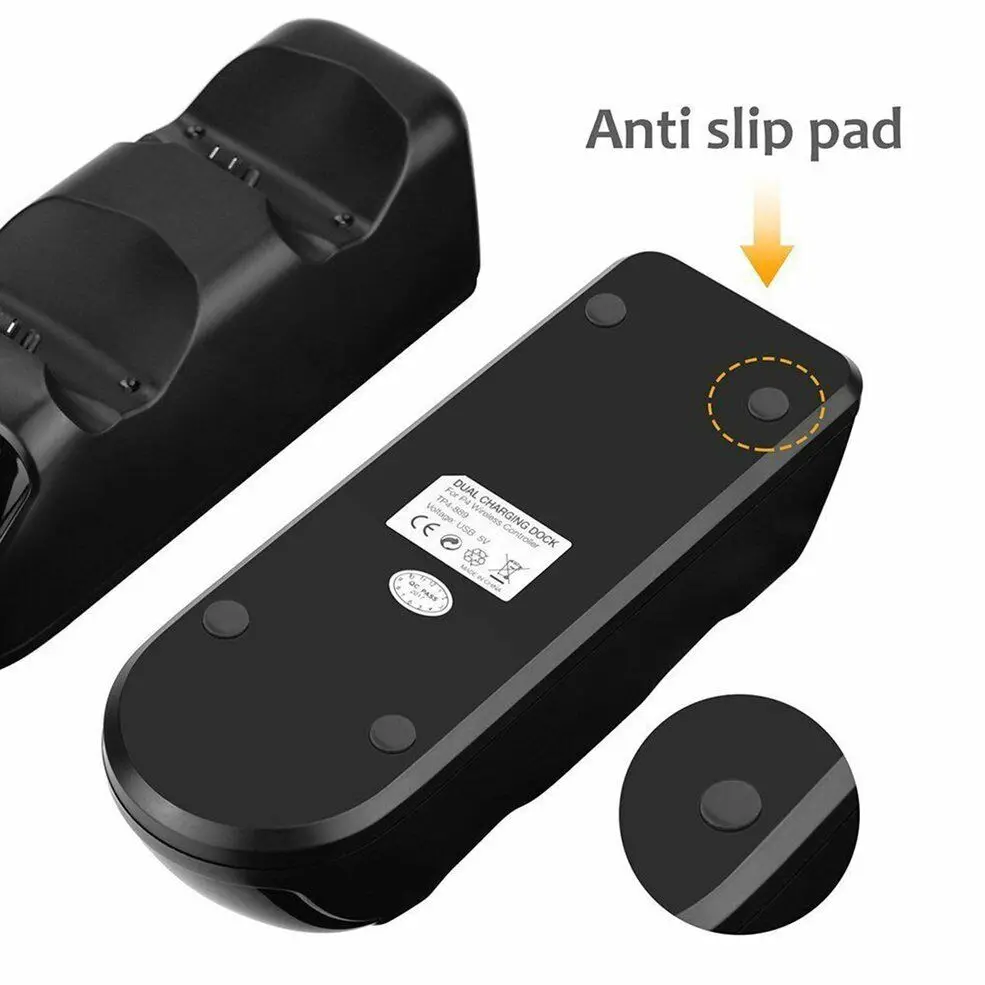 Ps4 duplo controlador estação doca carregador rápido led proteção chip suporte de carregamento para ps4/ps4 magro/ps4 pro controlador joystick