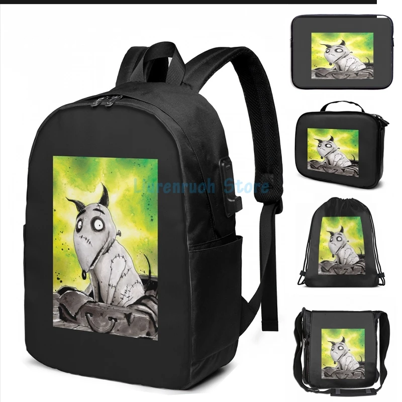 Funny Graphic print Sparky - Frankenweenie USB Charge Backpack men School bags Women bag Travel laptop bag