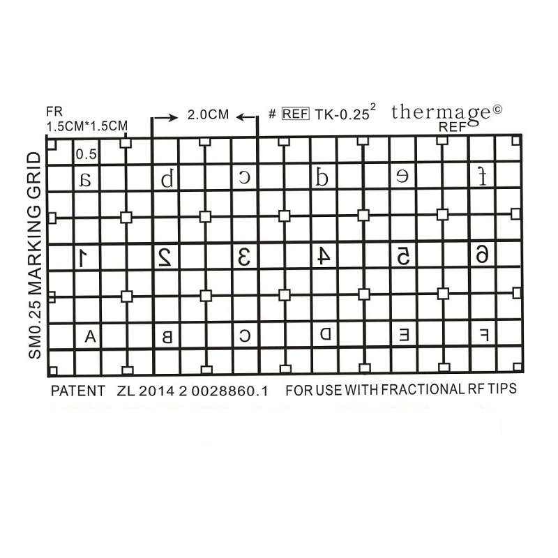 Papel de cuadrícula de marcado para cabeza, cuerpo, ojo, celosía, Radio Frecuencia, papel de belleza, 5. ª generación, 10 piezas