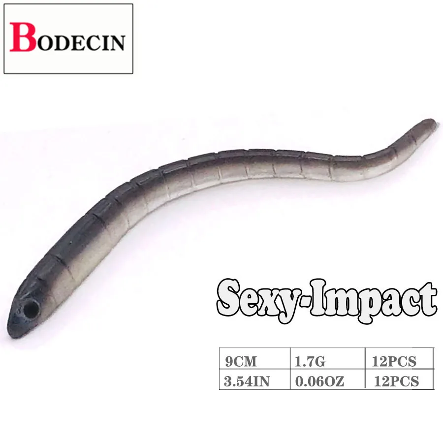 Wobbler For Fishing Lure Jig 12pcs 9mm Earthworm Swimbait Soft Silicone Artificial Bait Worm Fish Tackle Accessories Kit Bass