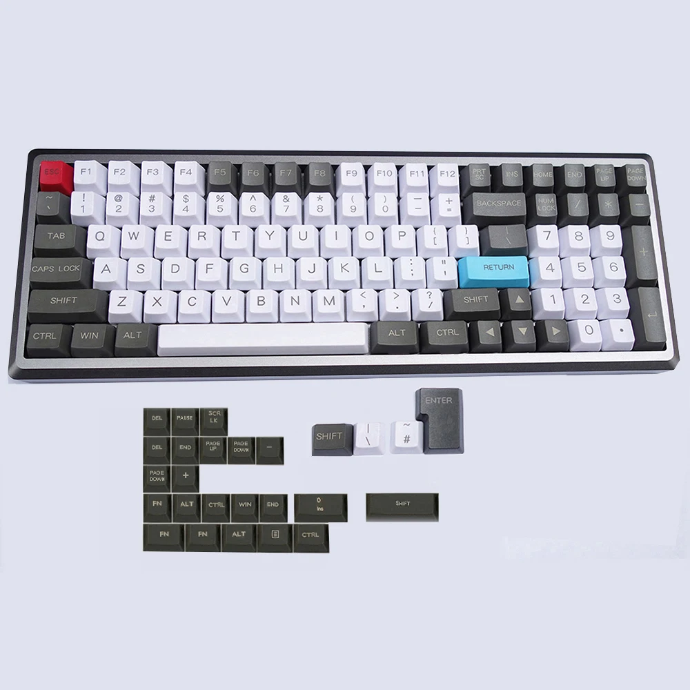 125-キーpbtキーキャップoemプロファイルdolchカーボンチェリーmx