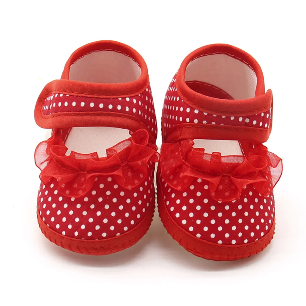 Pasgeboren Baby Baby Dot Kant Meisjes Zachte Zool Prewalker Warm Casual Flats Schoenen Baby Peuter Schoenen Bescherming Pasgeboren Zapatos