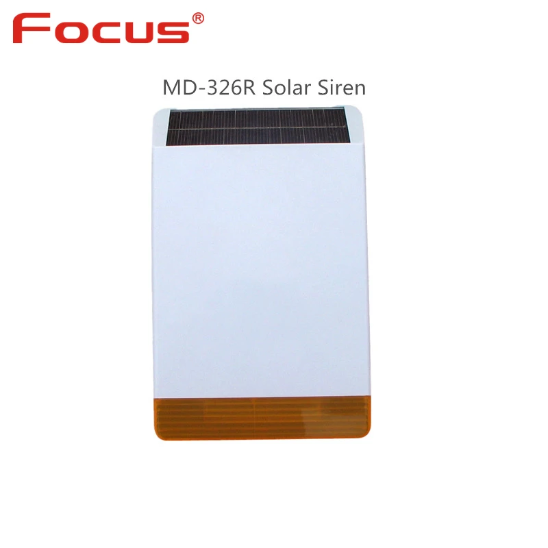 Meian Focus 433Mhz Wireless MD-326R Outdoor Strobe Flash Siren External Solar Siren With 110dB Big Sounds Alarm Threaten Thief