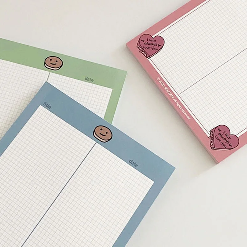 Korean LOVE Cartoon Potato Grid B5 Notebook 30sheets Memo Pad Student Creative Kawaii Learning Note Plan Paper School Stationery