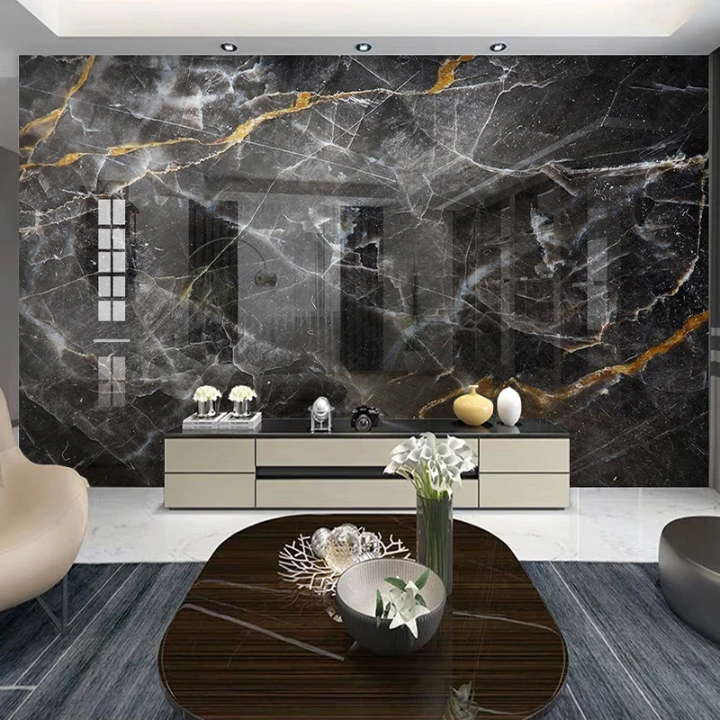 Photo Wallpaper Modern Simple Black And White Marble Mural Wall Papers Living Room TV Sofa Abstract Art Wall Painting Home Decor