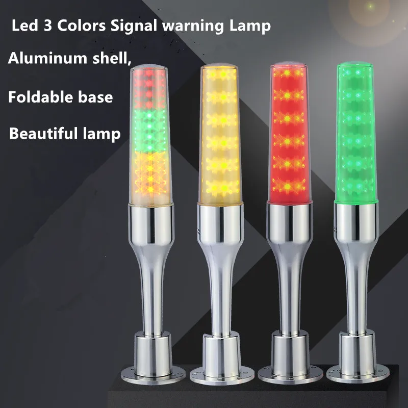 Aluminum Led Tricolor Warning Lamp Signal Indicator Light For Workshop Equipments Safety Caution Foldable Signal Buzzer Light