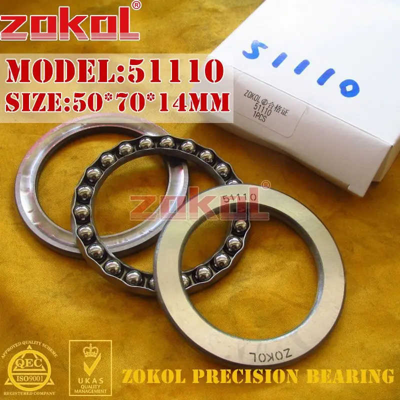 ZOKOL Thrust Ball Bearing 51108~51118 51205-51212 51304-51309 51405 51406 51109 51110 51111 51112  51206 51208  51305 51306