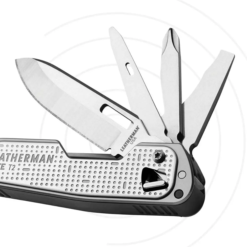 LEATHERMAN - FREE T2 Multitool and EDC Pocket Knife with Magnetic Locking and One Hand Accessible Tools