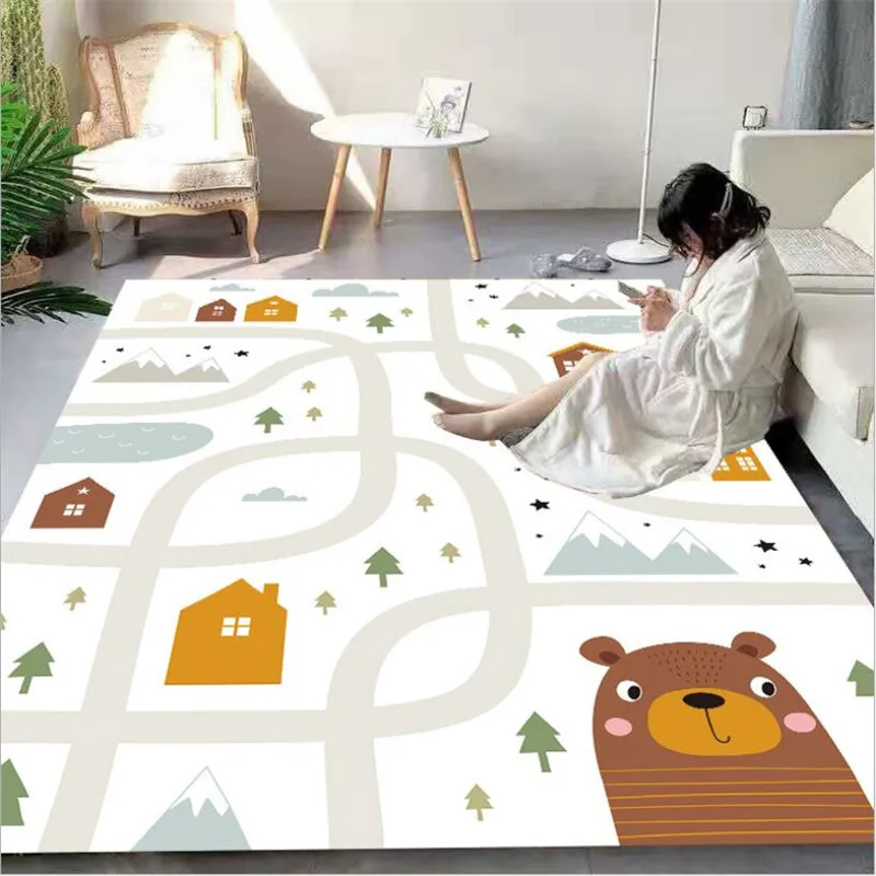 City Streets Carpet 3D Printed Carpet Square Anti-Skid Area Floor Mat Rug Non-slip Mat Dining Room Living Soft Carpet 02