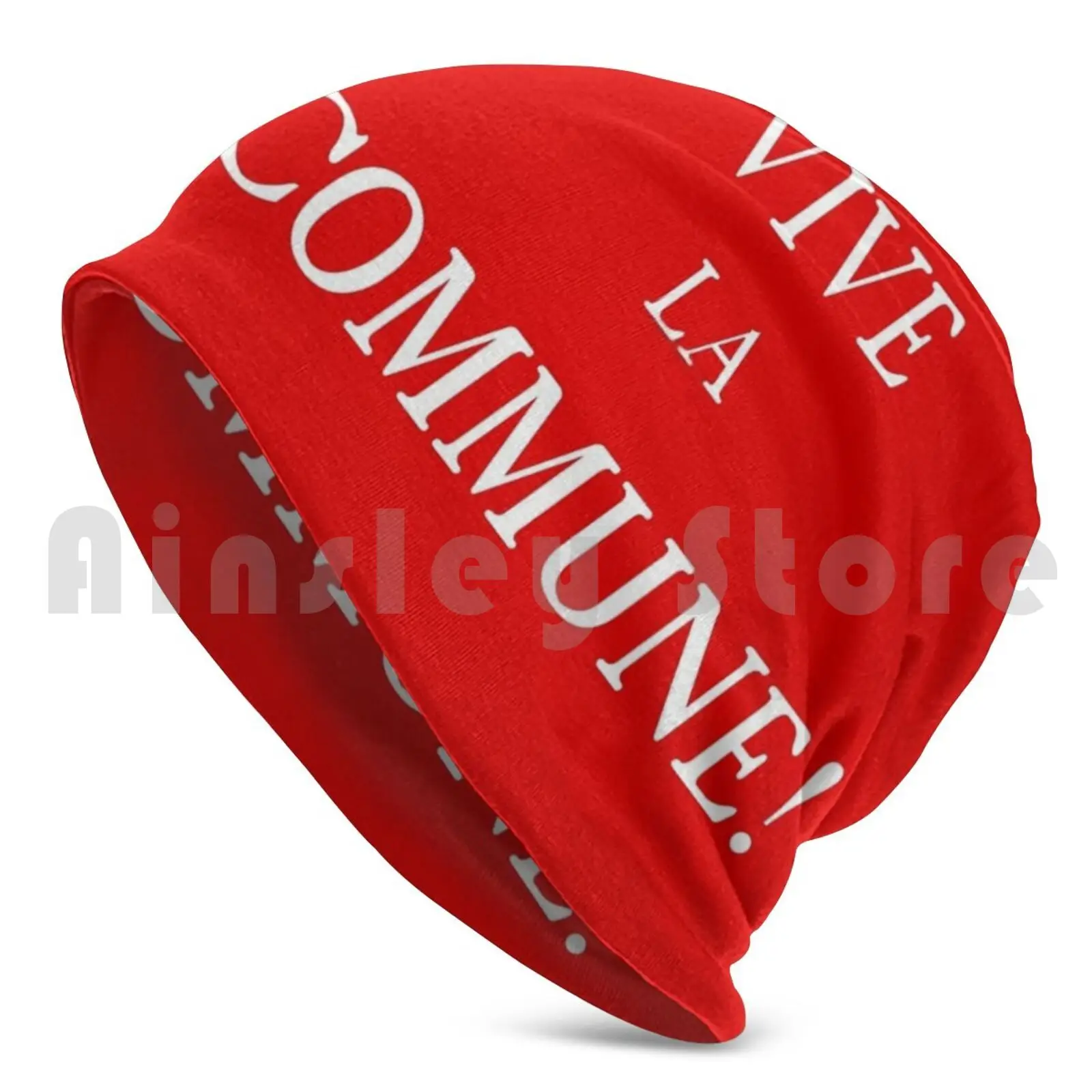 Flag Of The Paris Commune Beanies Pullover Cap Comfortable Socialism Paris 1871 Proudhon Anarchist Marxism