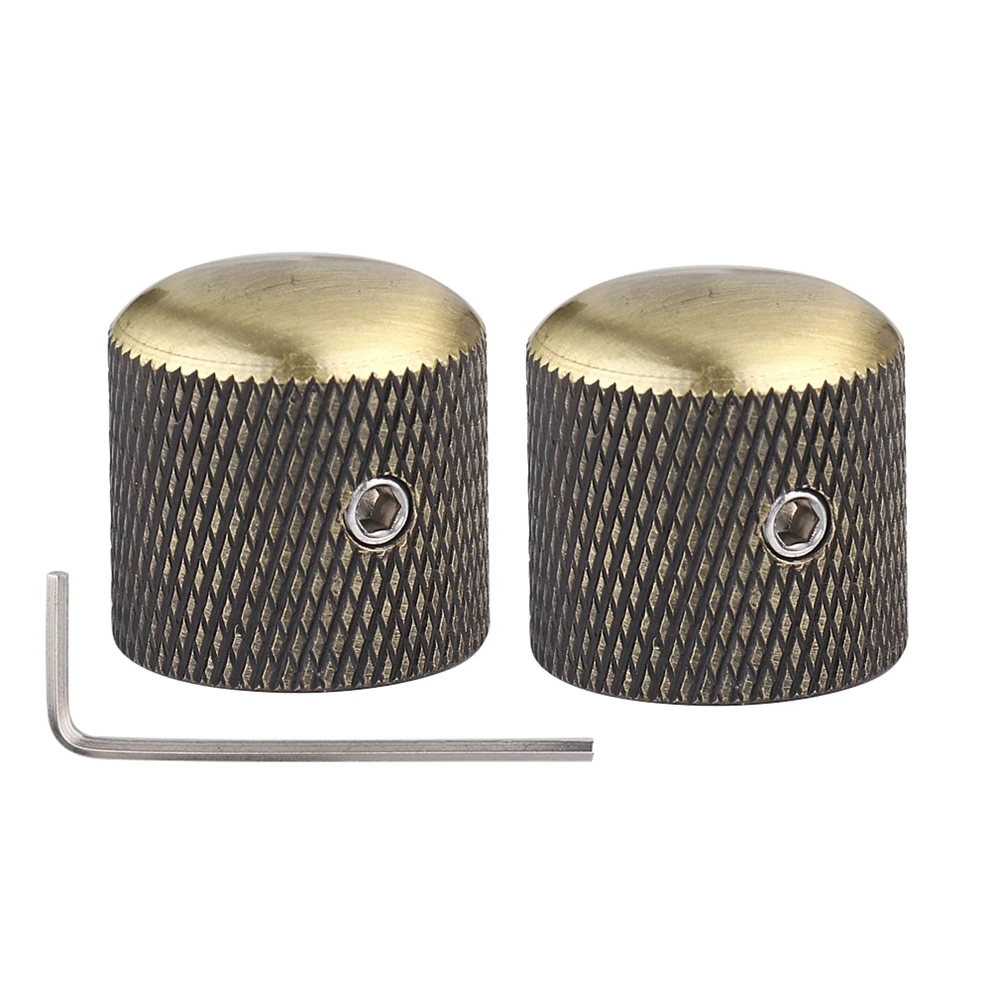 1 stücke/2 stücke Metall Dome Knöpfe Elektrische Bass Gitarre Knöpfe Volume Tone Control Knöpfe mit Schlüssel Bronze/BK/CR/GD/Schwarz Nickel – Detail 2