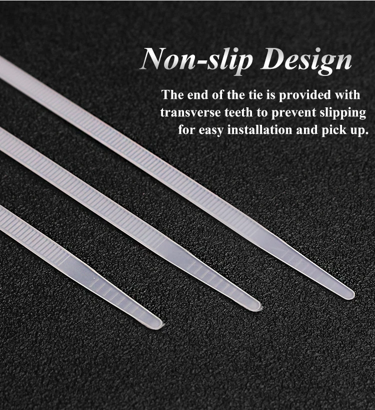 100 Stück/Beutel, verschiedene selbstsichernde Nylon-Kabelbinder, Drahtwickel-Kabelbinder, Befestigungsband, Kabelbinder-Set, selbstsichernde Kunststoffbinder – Detail 12