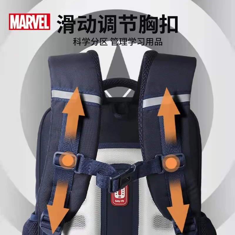 Disney Marvel School Bag For Boy Primary Student Shoulder Orthopedic Backpack Big Capacity Grade 1-6 Spider Man Captain Mochilas