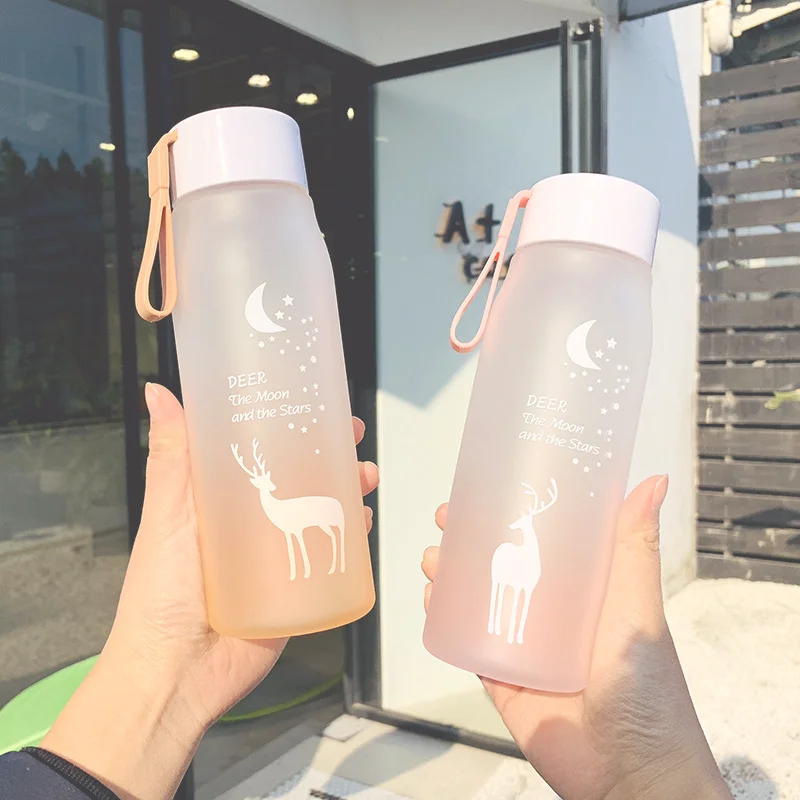 Water Cups Leak Proof Girl Biking Travel Portable Water Bottles Plastic Water Bottle Glass Milk Carton Water Mugs