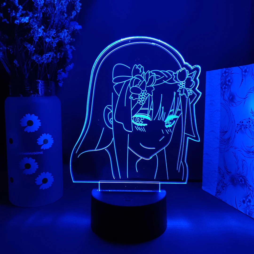 7 Color Acrylic Lamp Anime Darling Zero Two Figurine Nightlight Kawaii 02 Darling Room Decor Aesthetics Cute Gift Lightings