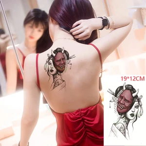 Waterproof Temporary Tattoo Stickers Sexy Nice Girl Prajna Mask Fake Tatto Flash Tatoo Body Art for Women Men