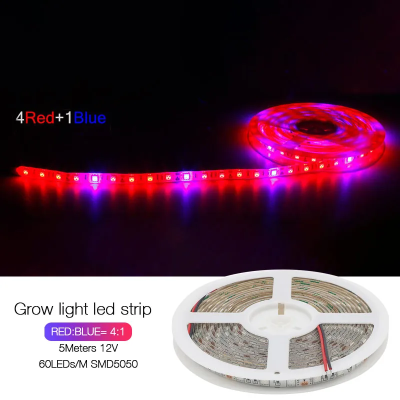 

Led Grow Light Strip 5M 300led SMD5050 Full Spectrum Phyto Lamp Red Blue for Plants Flowers Greenhouses Hydroponic Plant Growing