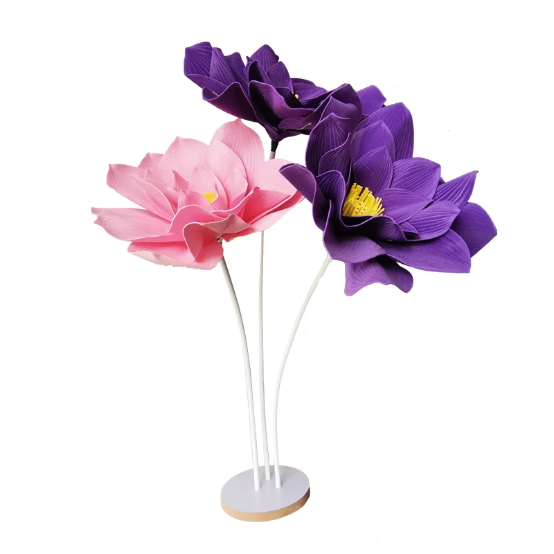 

Giant PE Foam Rose Flowers Wedding Background Decoration Road Leads PVC Flower Pole Base Stage Party Decor Flower Stand