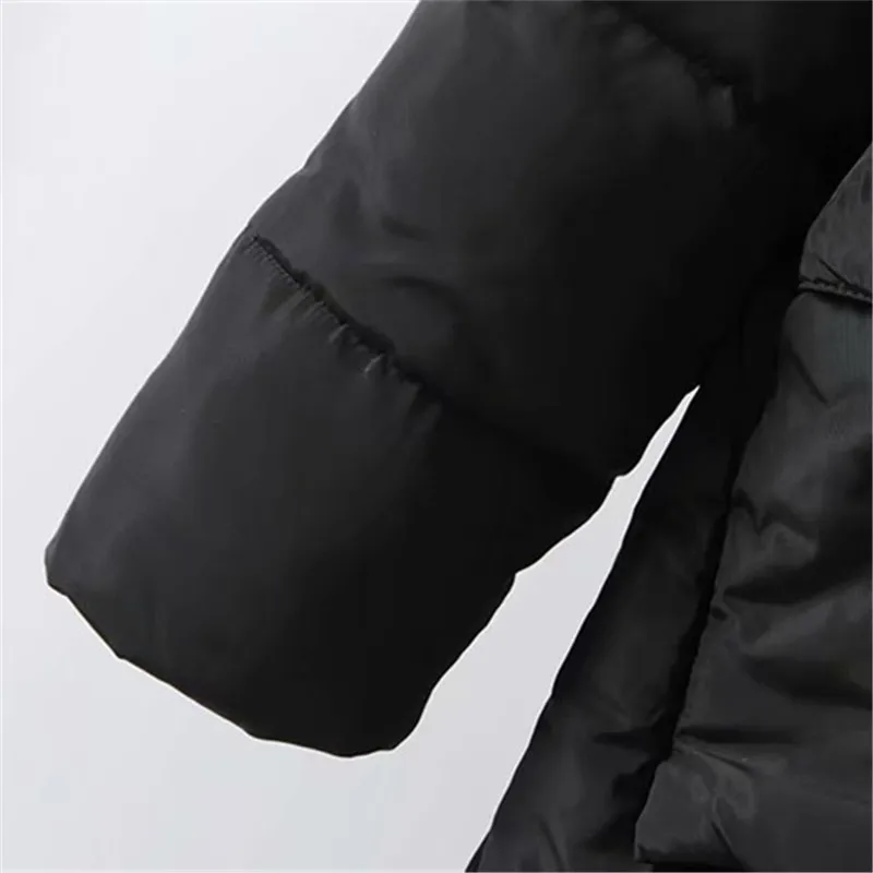 Plus Size Winter Padded Jacket For Women 5XL Long Sleeve Mid-Length Thick Cotton Interlayer Large Size High Quality Casual Coat