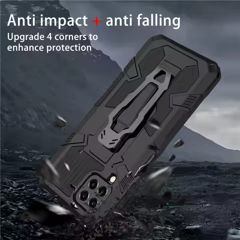 Armor Shockproof Case For Samsung Galaxy A12 A22 A32 A42 A52 A72 A82 5G A02S M02S A03S M32 Metal Belt Clip Kickstand Back Cover