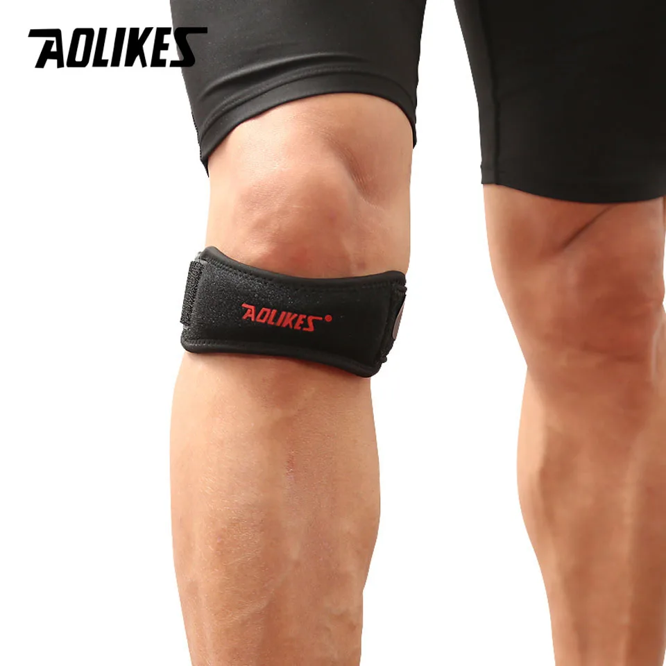 AOLIKES 1 Pcs Adjustable Knee Strap Patellar Tendon Pressurized Protector Support Slider Pad rodilla Guard Badminton Running