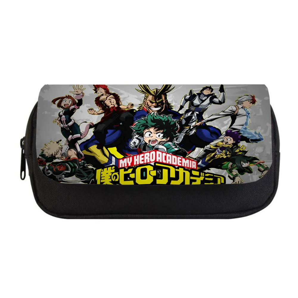 Sac à crayons Anime My Hero Academia pour femmes, trousse de maquillage pour enfants garçons filles, trousse à crayons pour étudiants, sac à main à Double fermeture éclair