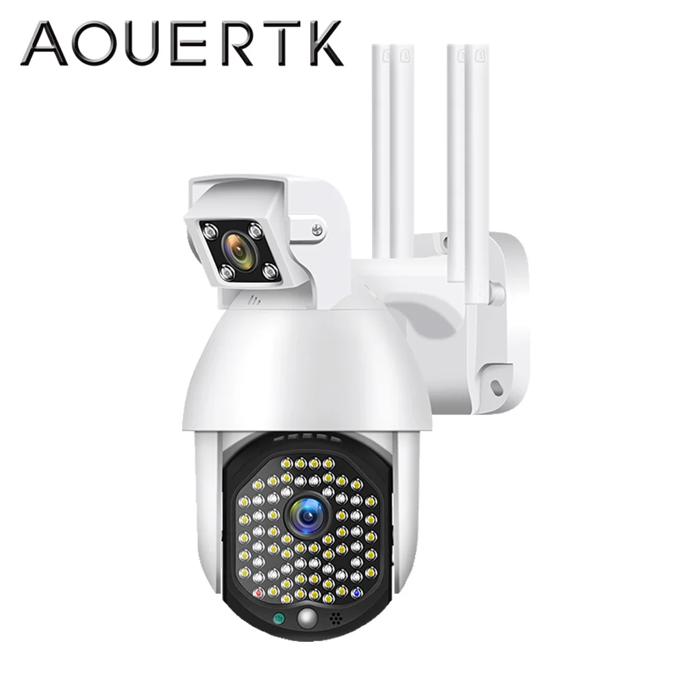

AOUERTK 1080P Outdoor WIFI Security Speed Dome Camera Dual-lens Audible Alarm PTZ 4X Digital Zoom PIP CCTV Surveillance Camera