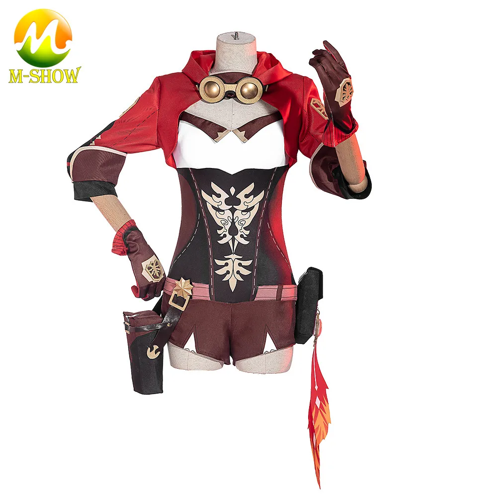 

Game Genshin Impact Cosplay Amber Cosplay Costume Jumpsuit Headwear Halloween Fancy Suit for Adult Women Custom Made