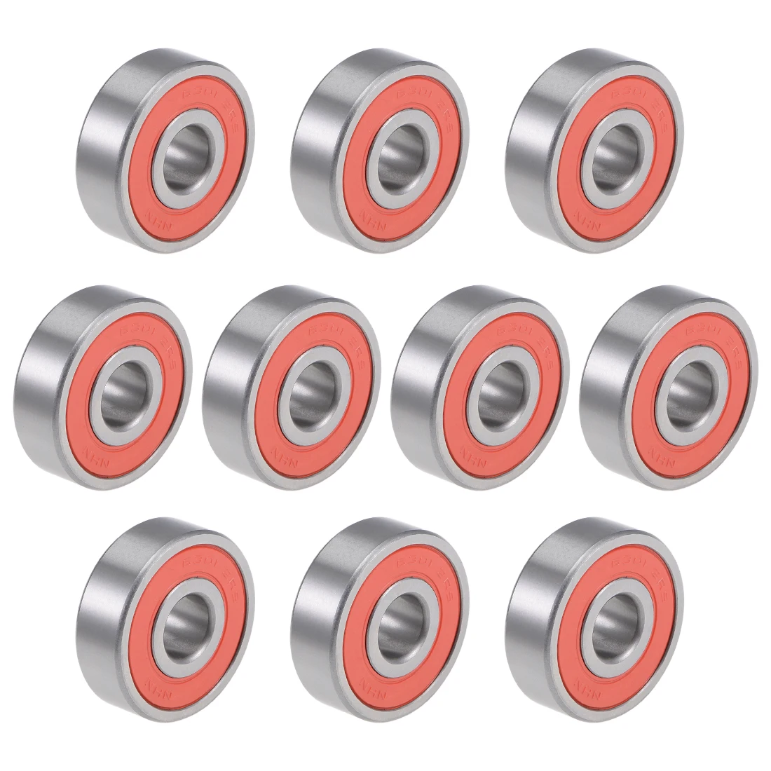 uxcell 10pcs 6301-2RS Deep Groove Ball Bearings Z2 12mm x 37mm x 12mm Double Sealed Chrome Steel for Home Garden DIY