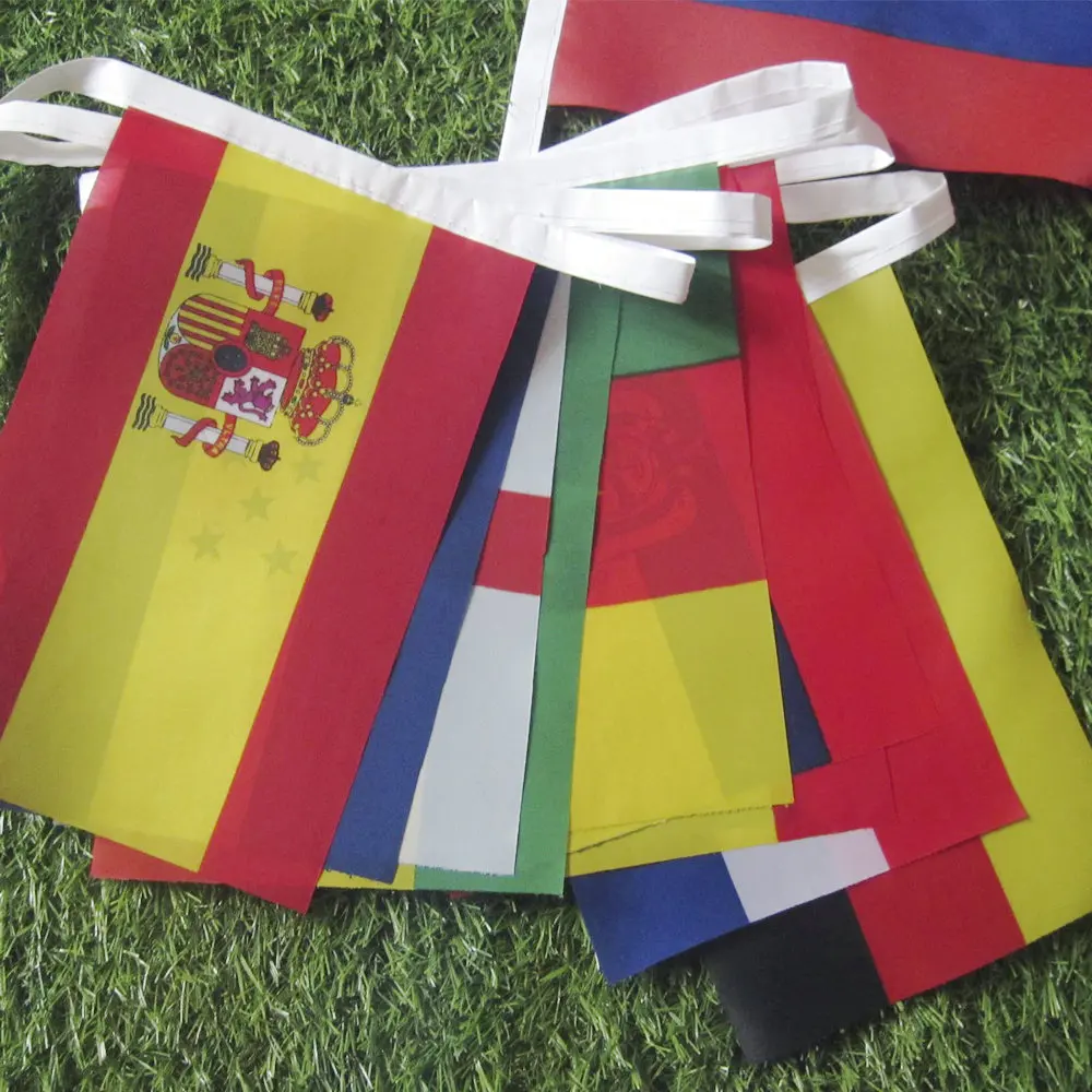 Kraje Europy Flaga 24szt Euro Cup Country Flaga Bunting National String Flagi Banner Football Event Girlandy wystrój