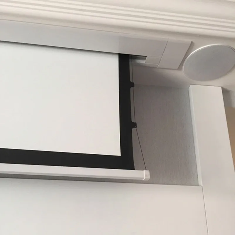 

Concealed Hidden In-ceiling Projector Screen electric tab tensioned screen for laser 8K projector