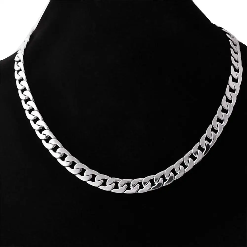 Fashion Simple Men Twist Oblate Wide Chain Necklace Party Jewelry Birthday Gift 2020