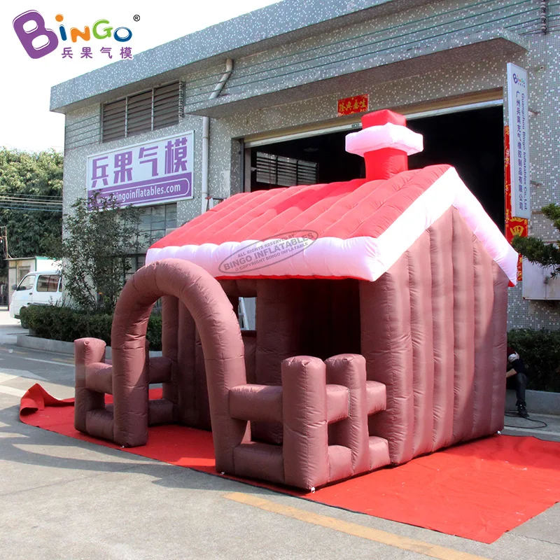 Exquisite 3x3x3 Meters Outdoor Decoration Use Inflatable Christmas House / 9.8ft Inflated Xmas Villa For Kids - Toys