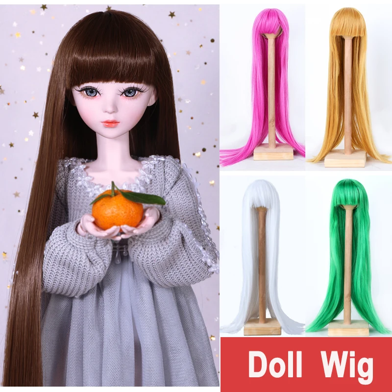 Bjd Girl Doll Wig Fashion Long Straight Hair Tress For Dolls 1/3 Bjd 22-24cm Head Toy Accessories