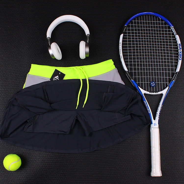 Women Tennis Skorts , Girl Tennis Skirt with shorts , Breathable Female Badminton Skirt With Pocket , Girls Sport Running Shorts