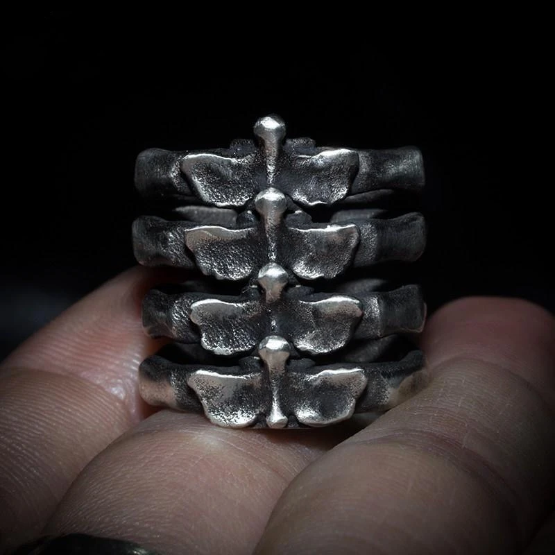 Creative Design Men's Skull Ribs Open Ring Goth Punk Jewelry Gift