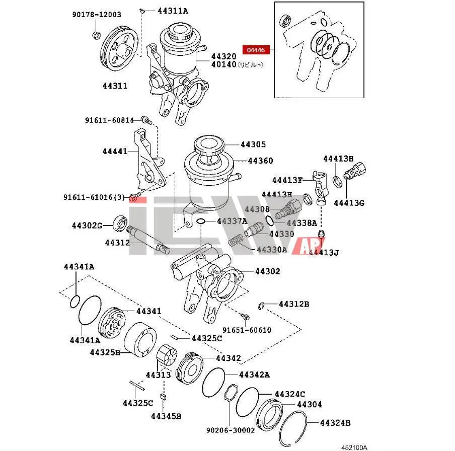 Power steering Pump repair kits gaskets For CAMRY COROLLA SPACIO SXV10/AE111/92