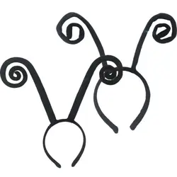 Adult Kids Long Ant Antenna Headband Insect Bug Black Velvet Hair Hoop Halloween