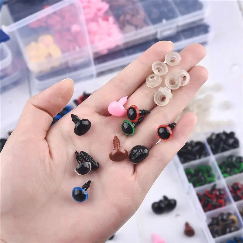 1 Box DIY Craft Eyes Sets 75-1040 Pcs Plastic Colorful Safety Eyes Noses For Animal Toy Doll Craft Making For Tools Accessories