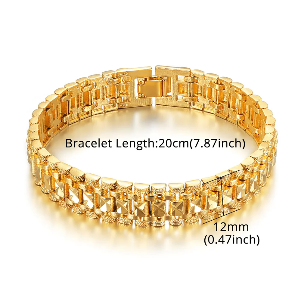 Chunky Mens Hand Chain Bracelets Male Wholesale Braslet 2021 Gold Color Chain Link Bracelet For Men Women Jewelry