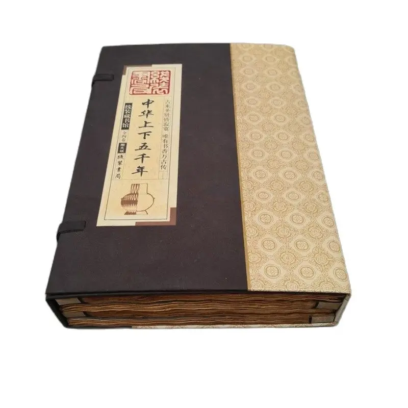 China Hand Drawn Album, Thread Bound Book Ancient Books OfFive Thousand Years Of Chineseof Literary Classics A Set Of 4