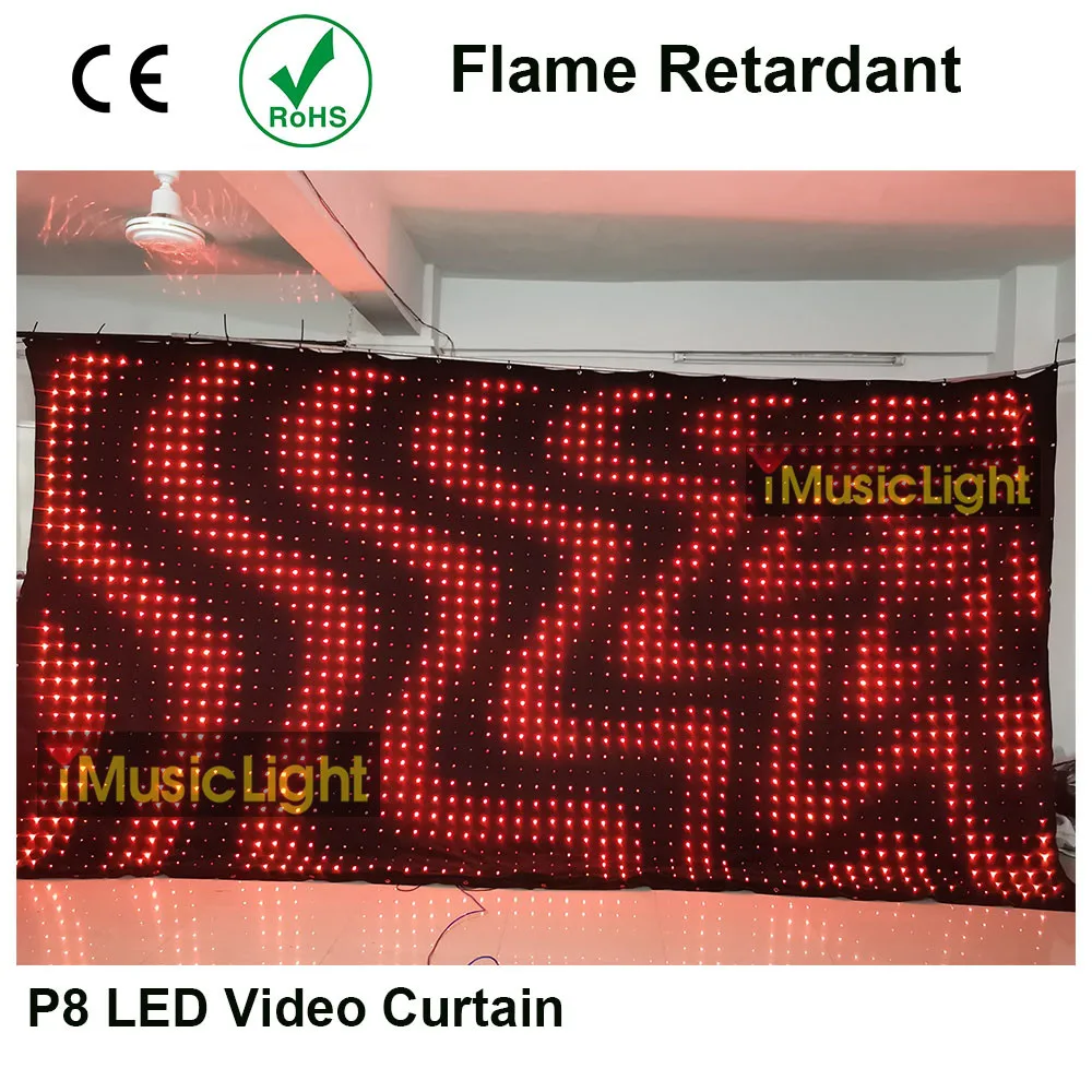 

LED Backdrop Vision Curtain P8 2.5mx5m LED Star cloth For Party DJ wedding,Pub band Stage Background