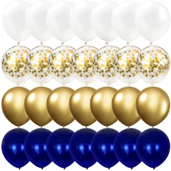 28/20PCS Nachtblau Gold Latex Ballons Metallic Konfetti Hochzeit Alles Gute zum Geburtstag Babyparty Halloween Party Hausdekorationen