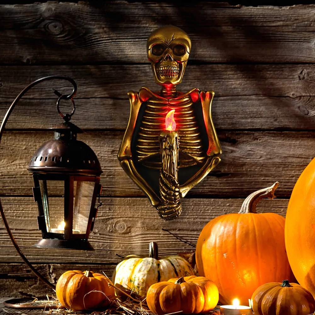 PheiLa-Lámparas LED para Halloween, lámpara de calavera Horrible alimentada por batería, para interiores, bares, fiestas, decoración de ambiente de terror